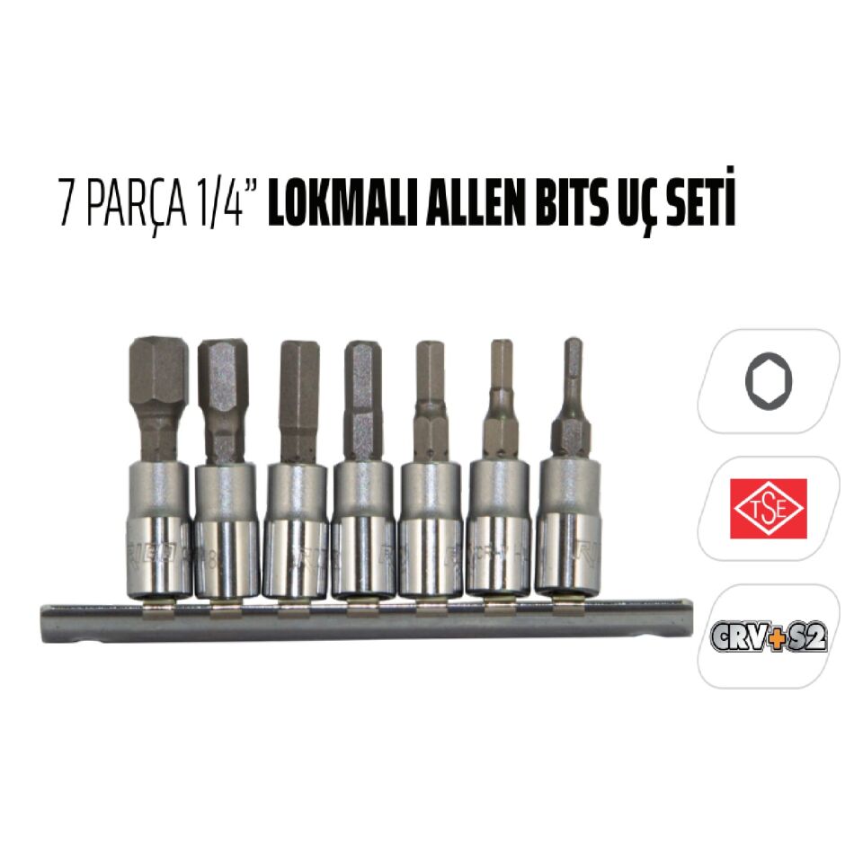 Rico 1/4 Lokmalı Allen Uç Kısa 7 mm Klipsli - 007-RC7038P