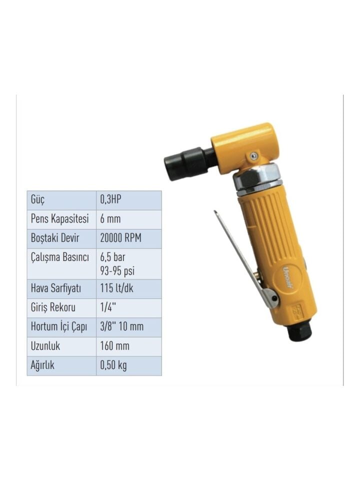 UAT 7034 90° Havalı Kalıpçı Taşlama