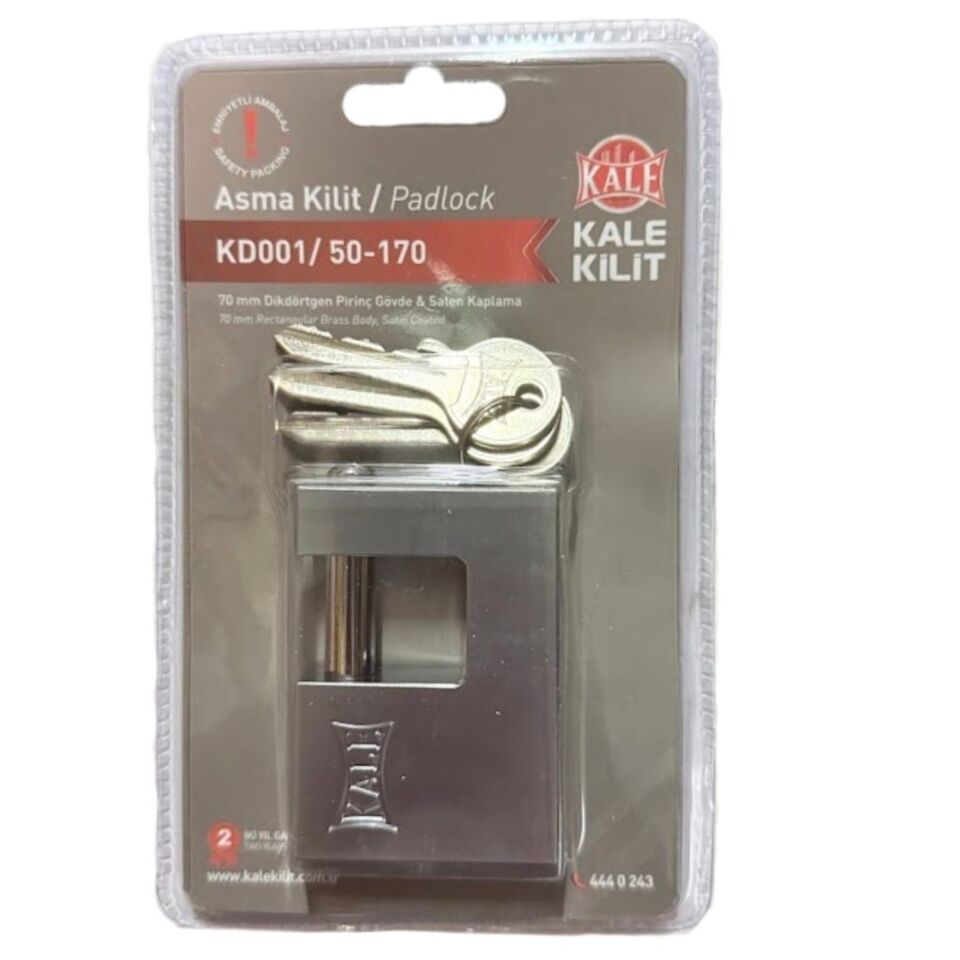 Kale Kayar Mil.asma Kilit Saten 70 Mm Kd001/50-170