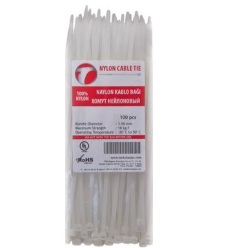 Tork Kablo Bağı 3.5x200 (beyaz) (100 Ad.)