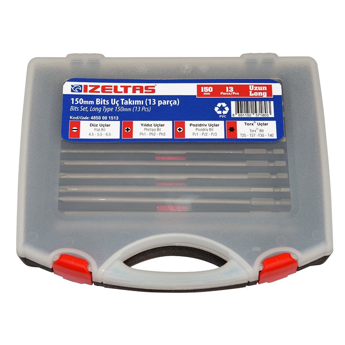 İzeltaş 13 Lü Uzun Bits Takım ( 150 mm ) - 4850001513