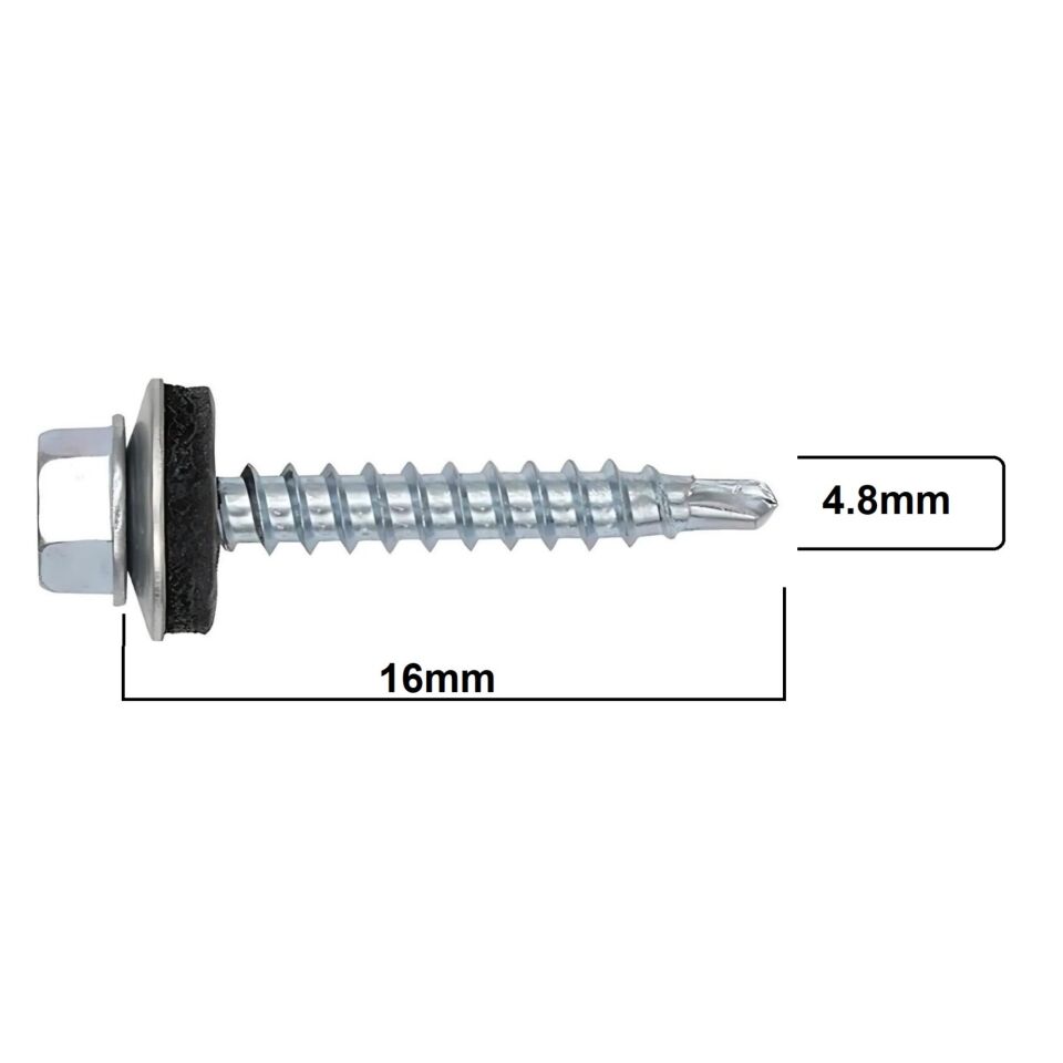 Meridyen Trapez Çatı Vidası 4.8x16 (500 Ad.)