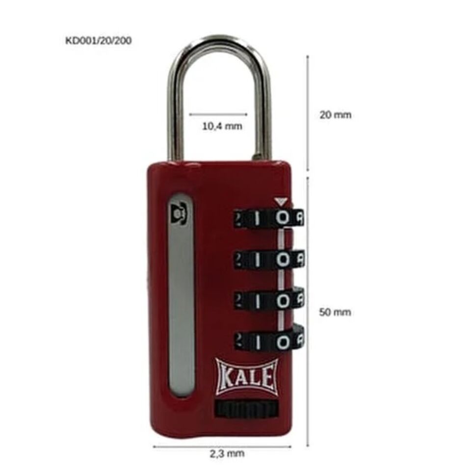 Kale Şifreli Asma Kilit Kd-001/20-200 4 Basamaklı
