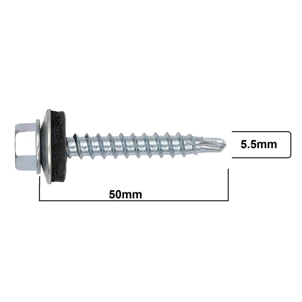 Meridyen Trapez Çatı Vidası 5.5x50 (200 Ad.)