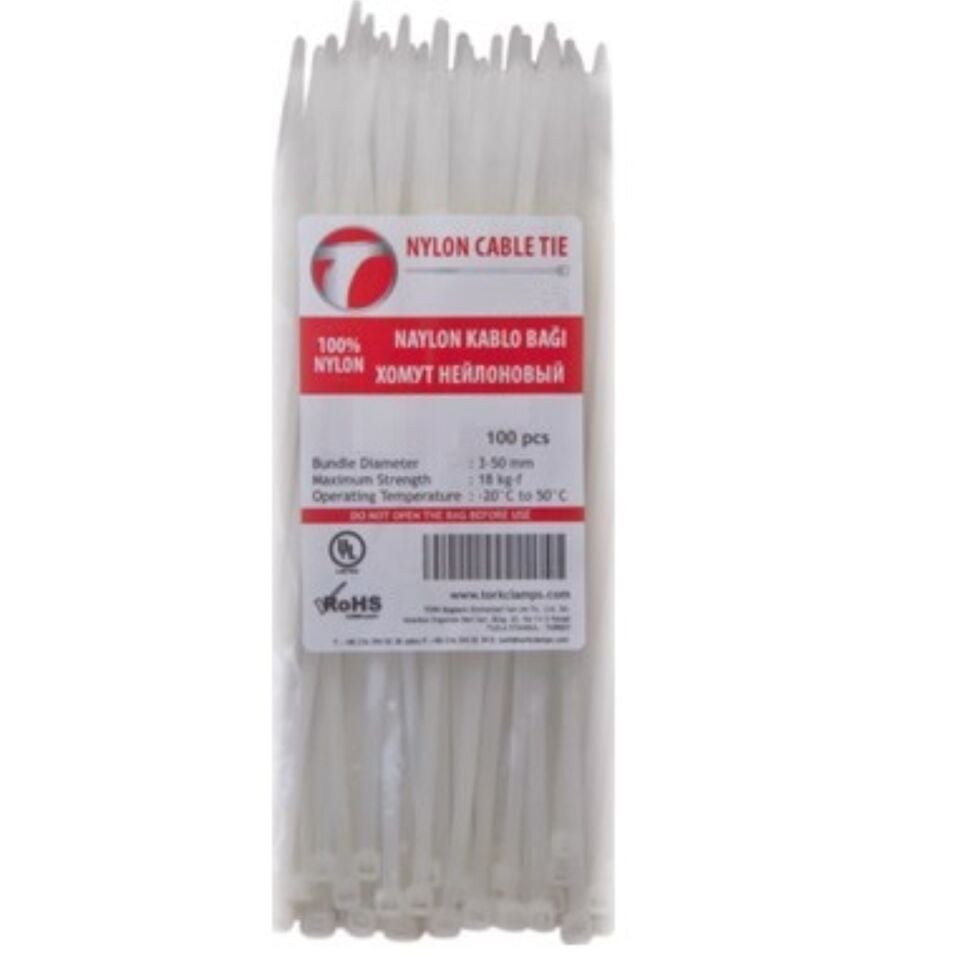 Tork Kablo Bağı 7.5x370 (beyaz) (100 Ad.)
