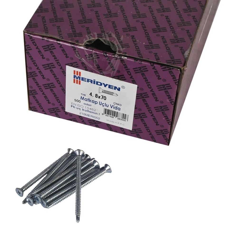 Meridyen Yhb Matkap Uçlu Vida 4.8x70 (500 Ad.)