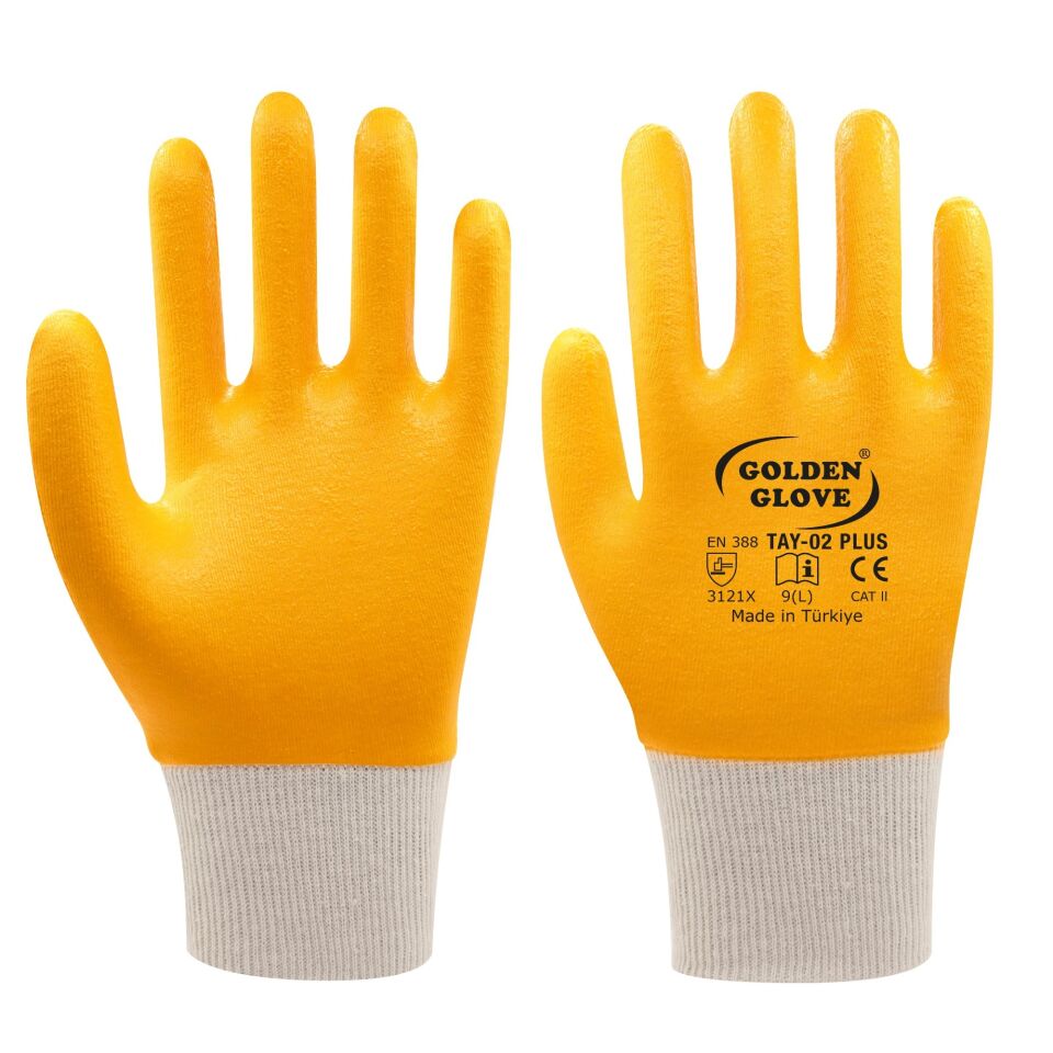Golden Glove Tay-02+plus Nitril Eldiven Sarı No:9