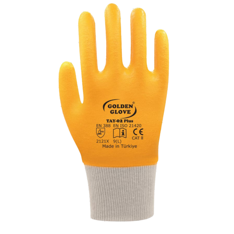 Golden Glove Tay-02+plus Nitril Eldiven Sarı No:9