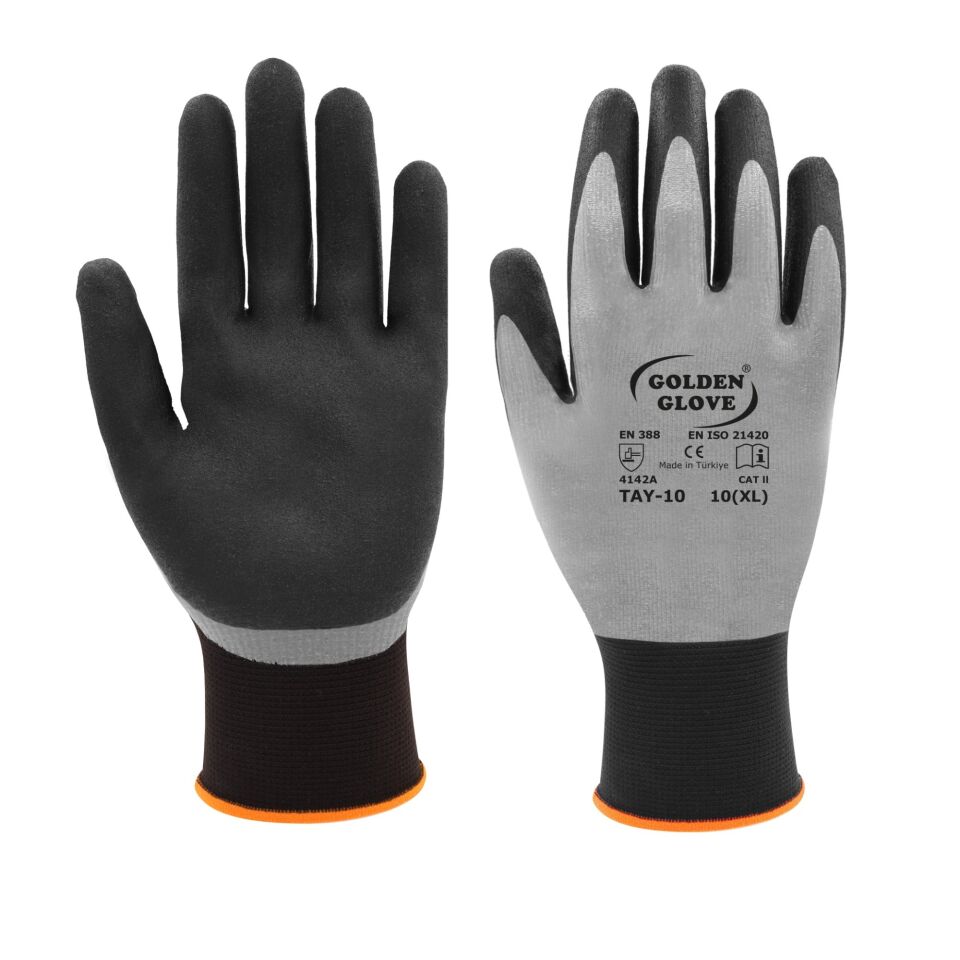 Golden Glove Tay-10 Gri-siyah Eldiven No:10