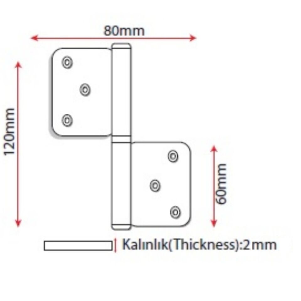 Çelik Panel Menteşe Saten 12 Cm (2 Mm)