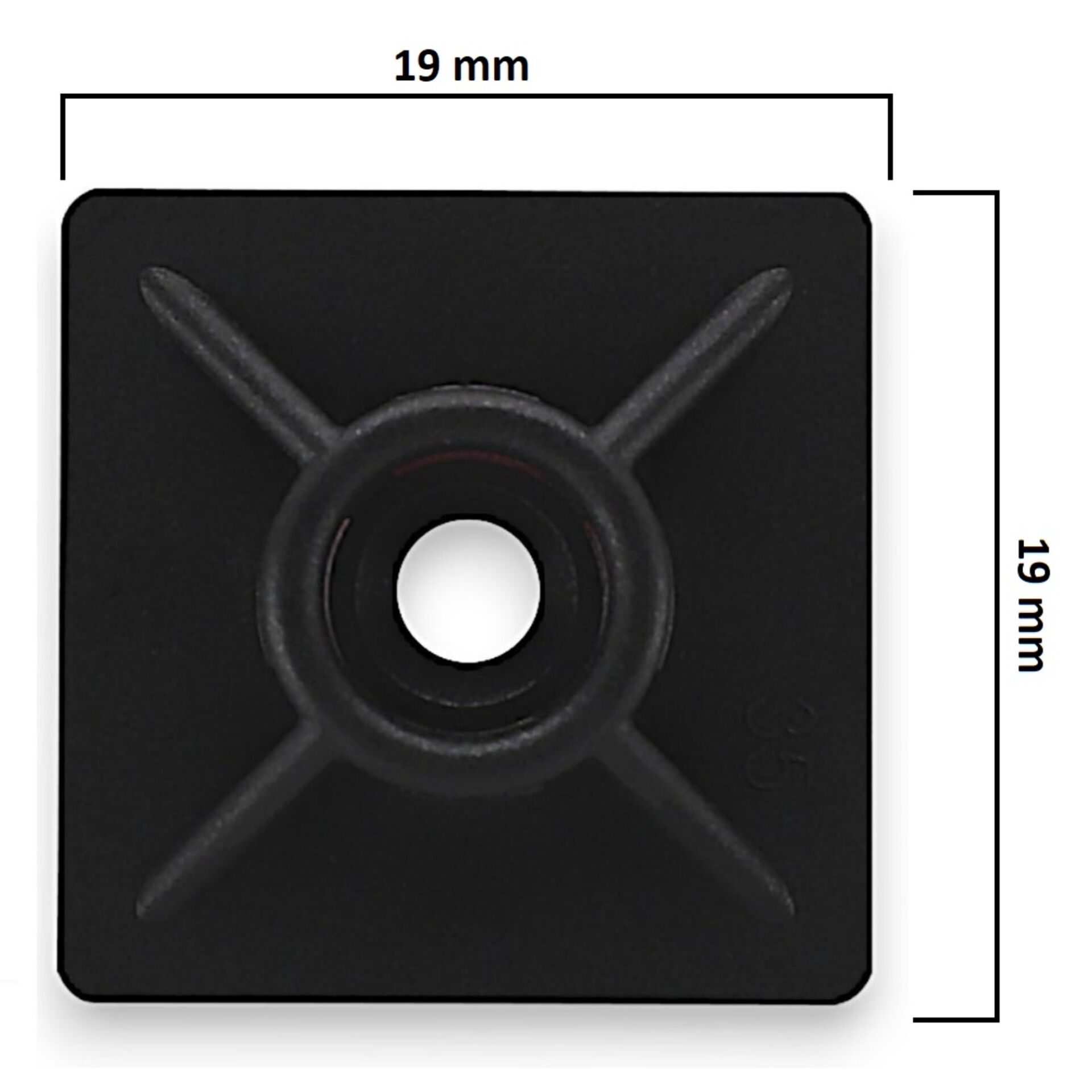Tork Yapışkanlı Kroşe Siyah 19x19 Mm (100 Ad.)