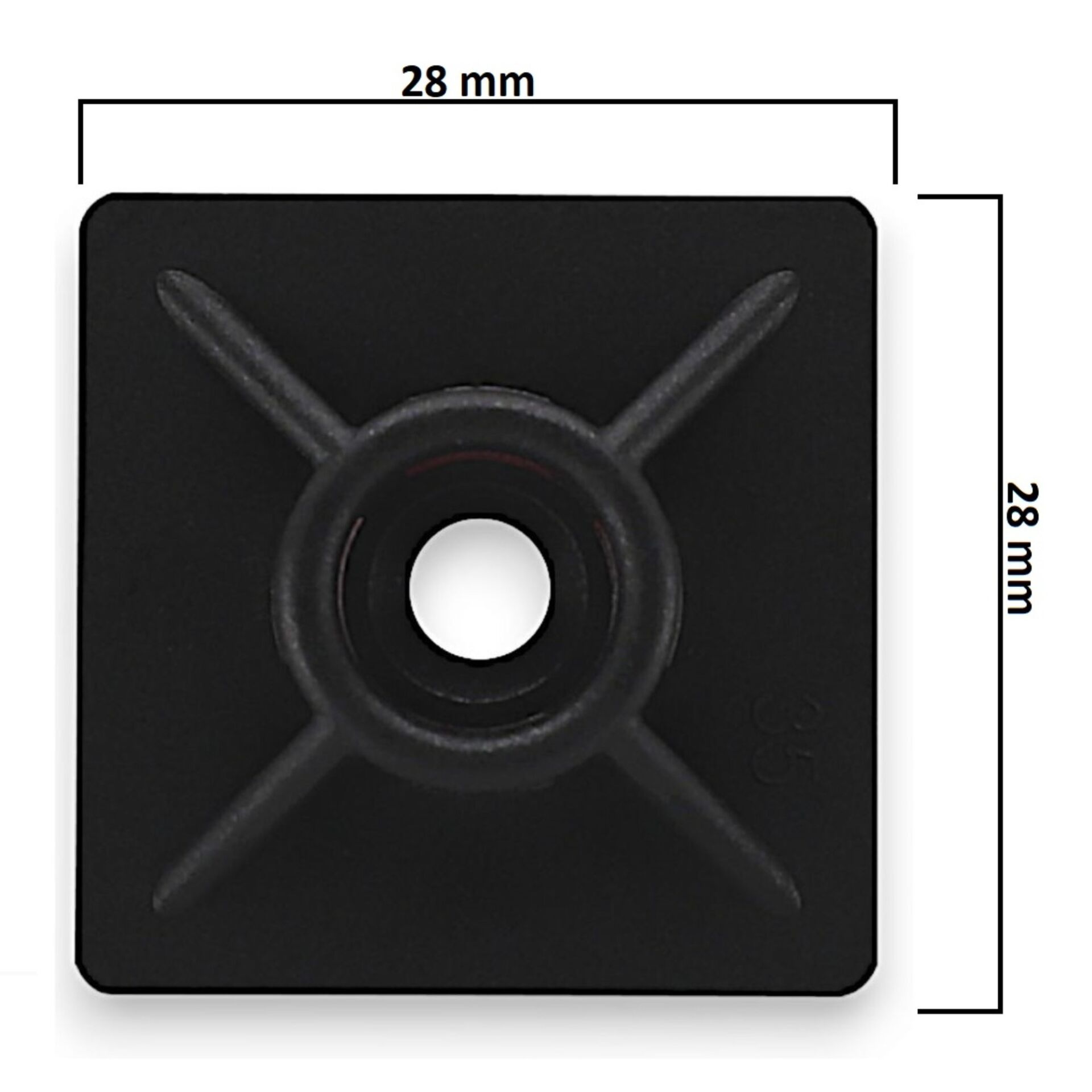 Tork Yapışkanlı Kroşe Siyah 28x28 Mm (100 Ad.)