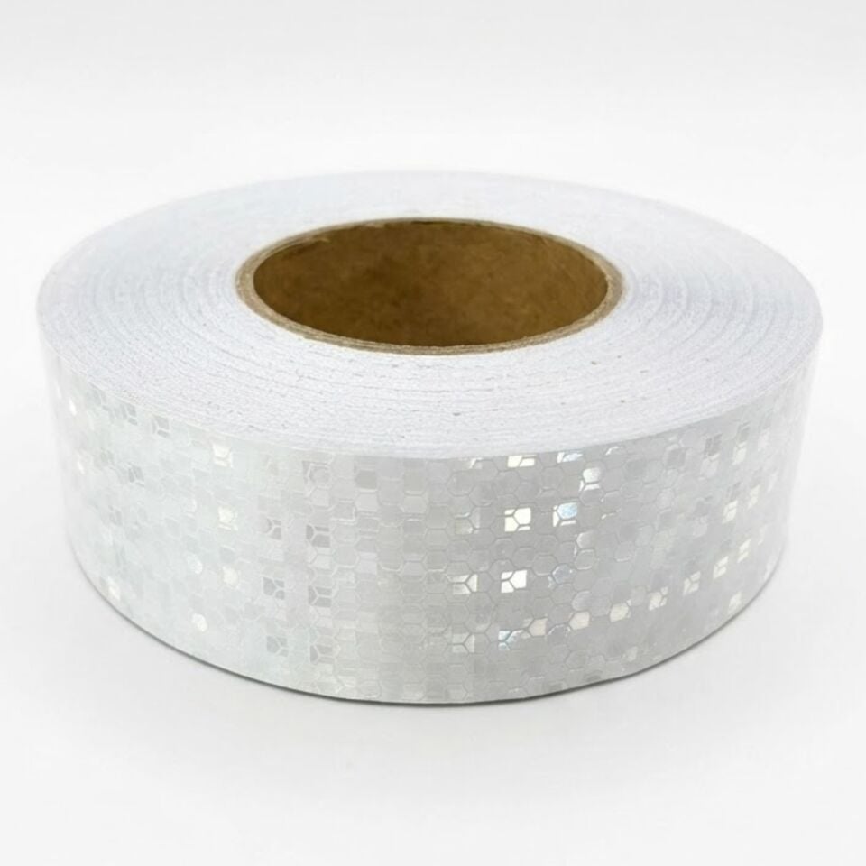 Trafik Beyaz Petekli Reflektif Bant 50 Mmx46 Mt