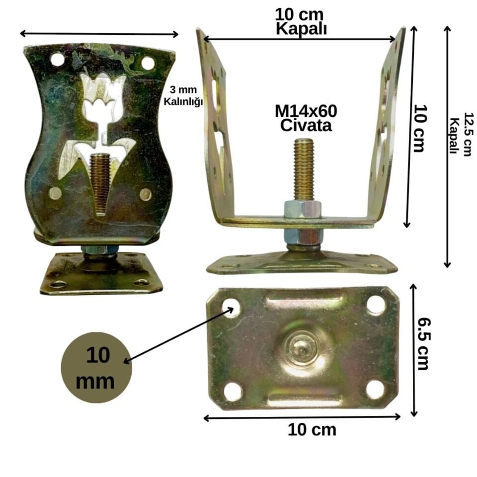 Pergule Ayağı Lale Desenli