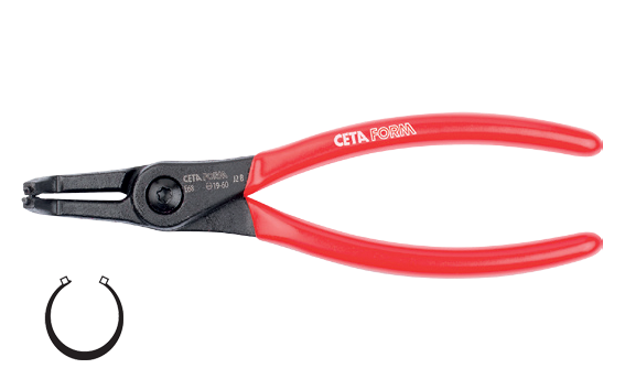 Ceta Form İç Segman Pensesi /Eğri Uç-Yaysız 180 mm (19-60 mm) - E68-44-0180