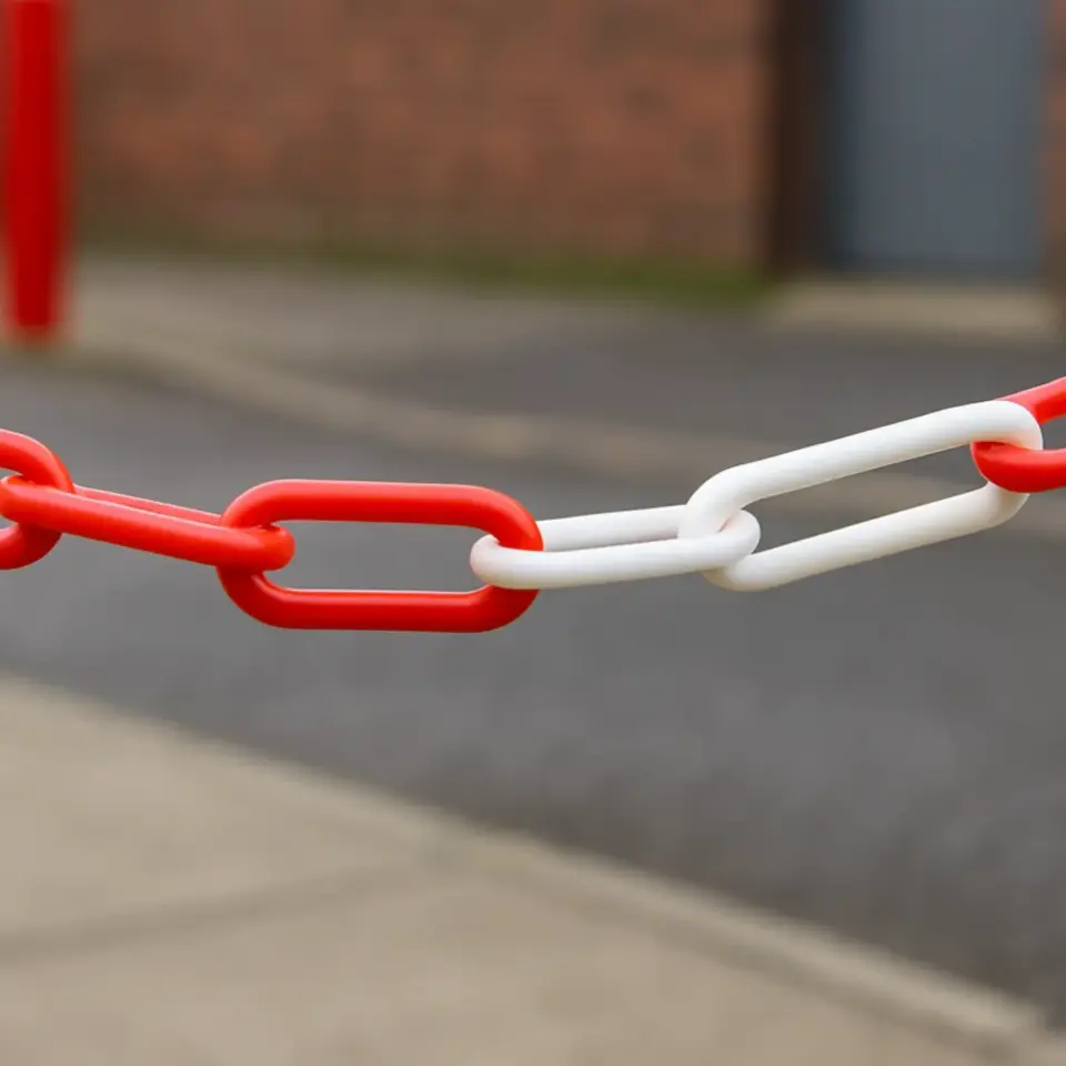 Trafik Plastik Zincir Kırmızı Beyaz 200 Mt 8 Mm