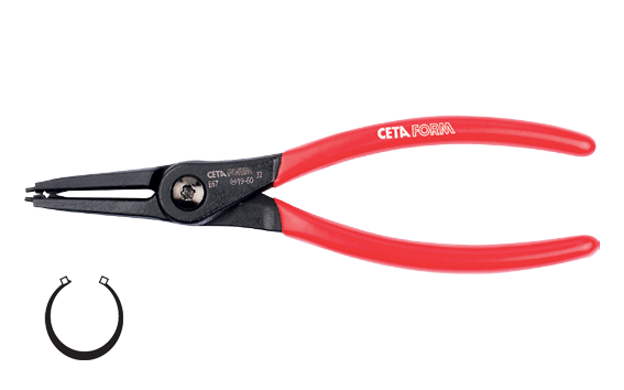 Ceta Form İç Segman Pensesi /Düz Uç-Yaysız 225 mm (40-100 mm) - E67-44-0225