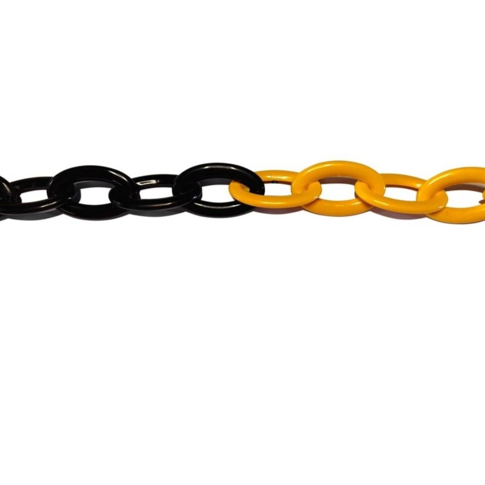 Trafik Plastik Zincir Sarı Siyah 200 Mt 8 Mm
