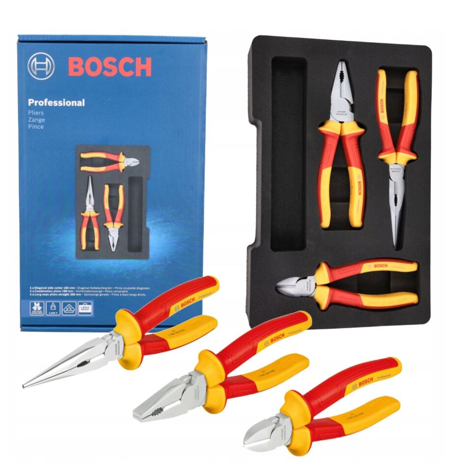 Bosch Elektrikçi Pense Seti 3 Lü 1600A02NG0