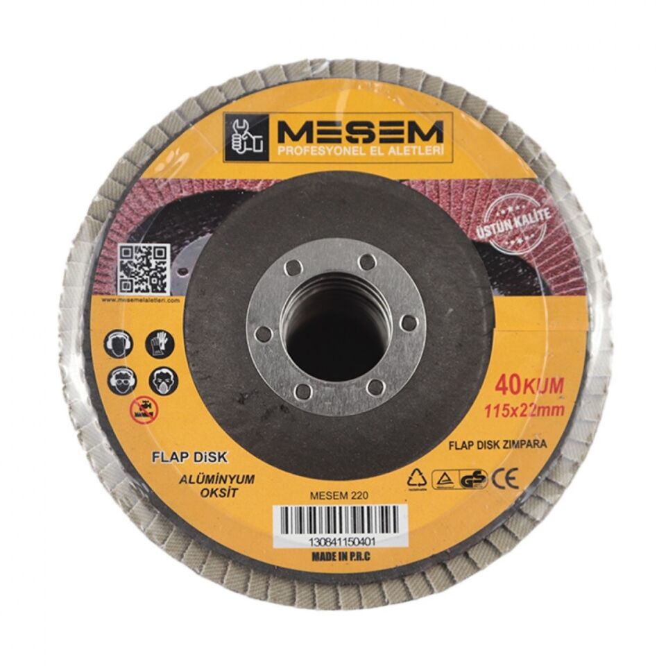 Meşem Flap Disk Zımpara A.o 115x22 P40 Kod:220