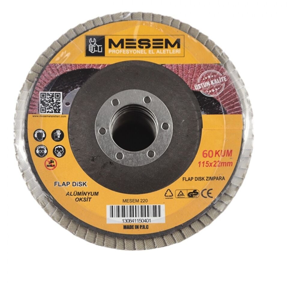 Meşem Flap Disk Zımpara A.o 115x22 P60 Kod:221