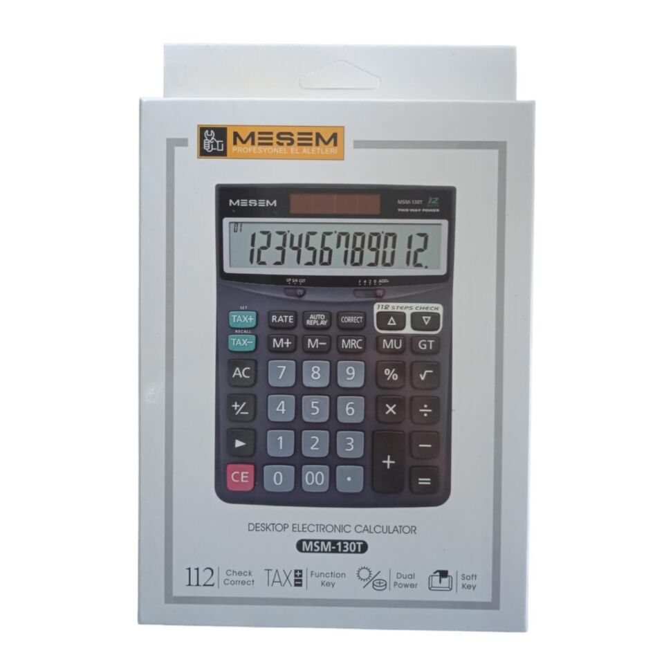 Meşem Hesap Makinesi 12 Hane Büyük Boy Kod:msm130t