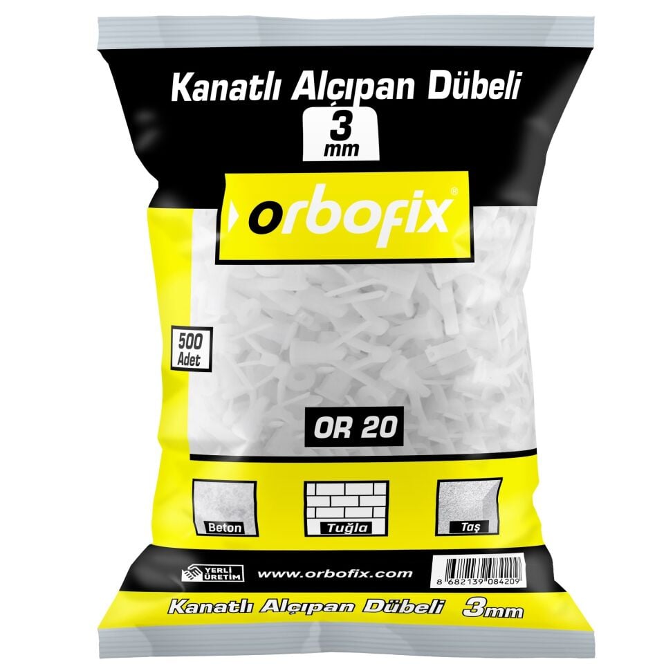 Kanatlı Alçıpan Dubeli No:3 (500 Adet)