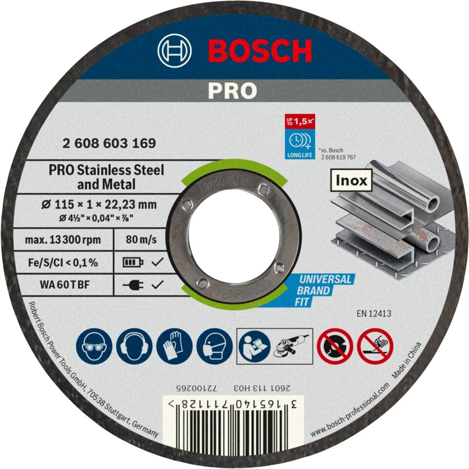 Bosch İnox Kesme Taşı 115x1.0 2608603169