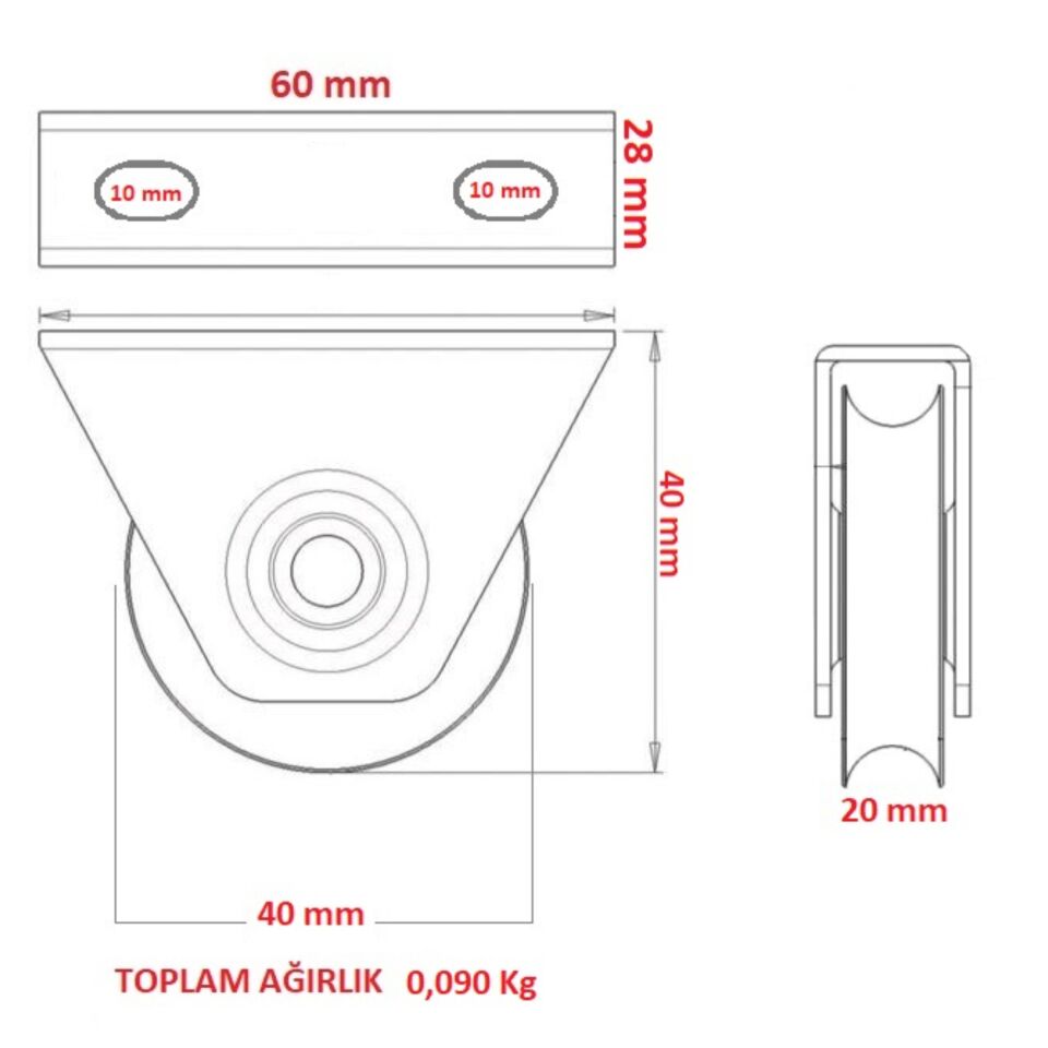 Plastik Kepli Bayrak Makarası 40 Mm