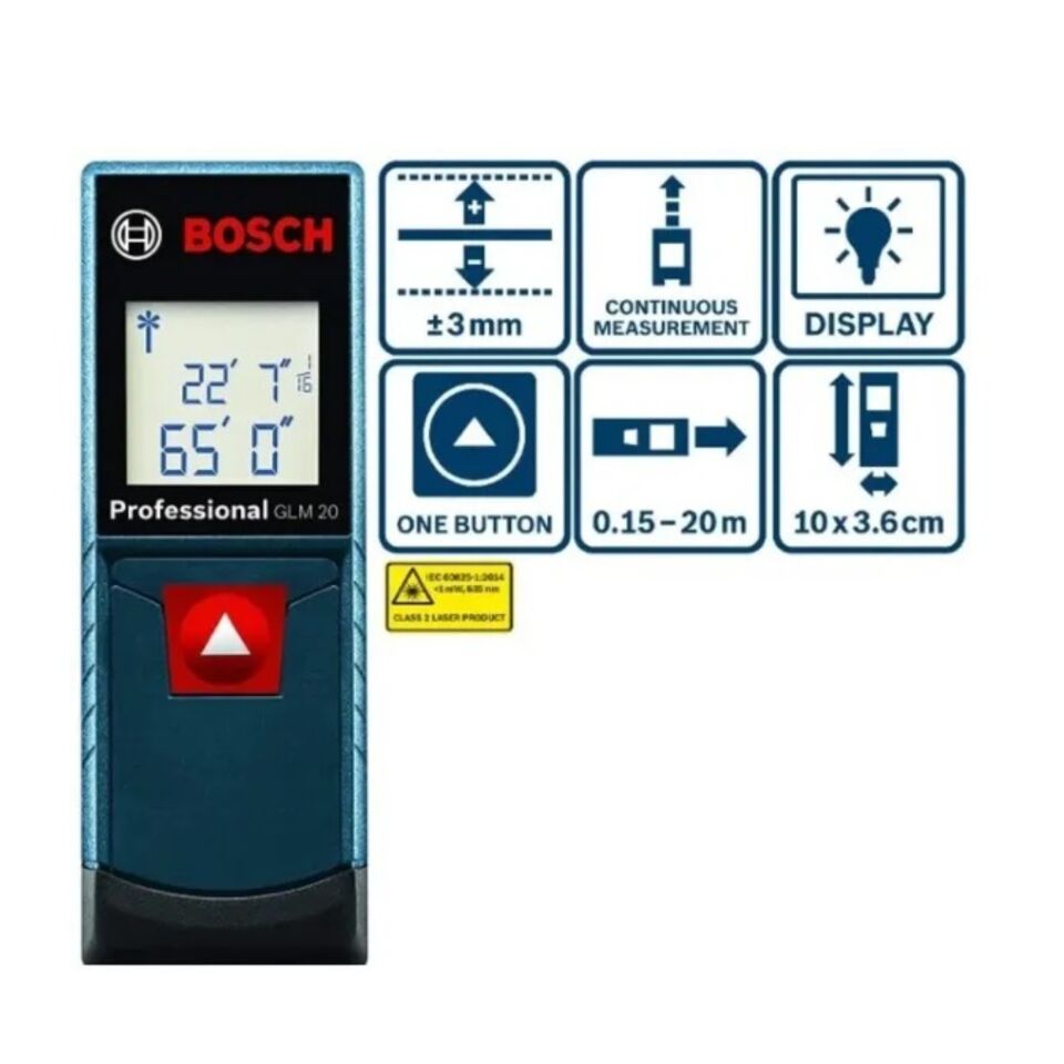 Bosch Lazer Metre Glm20 0601072e00