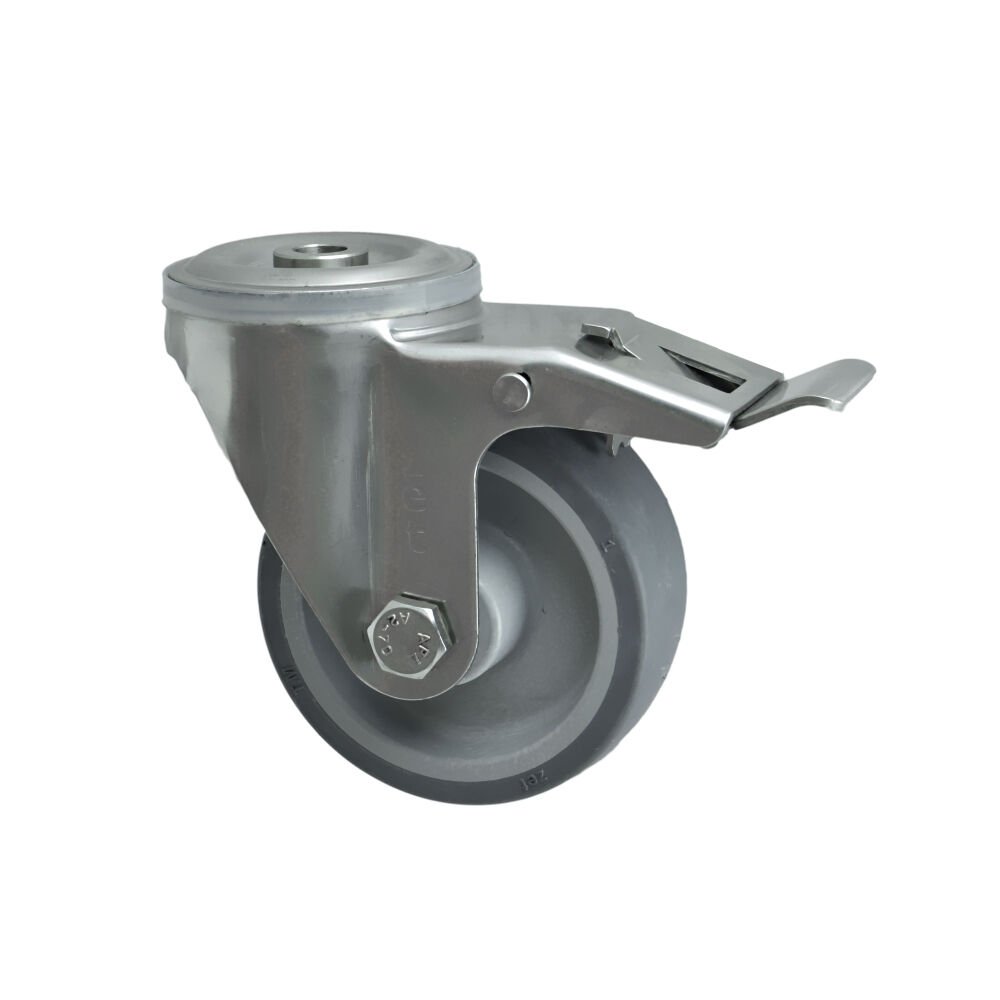 3000 MEB Paslanmaz Çelik (Inox) Teker 125*40 Frenli (İnox)