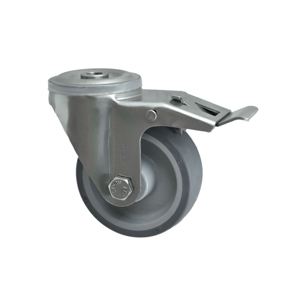 3000 MEB Paslanmaz Çelik (Inox) Teker 125*40 Frenli (İnox)