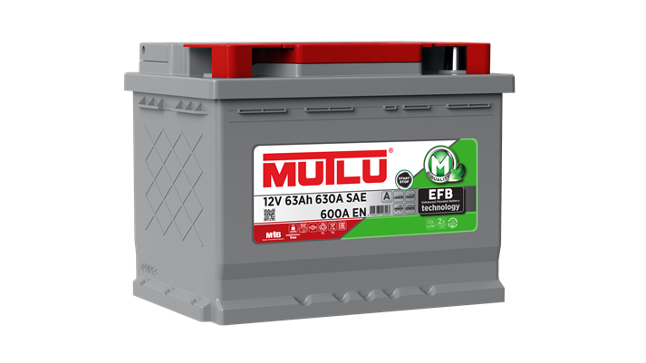 Mutlu 12 Volt 63 Amper EFB Start-Stop Akü - Depozitosuz