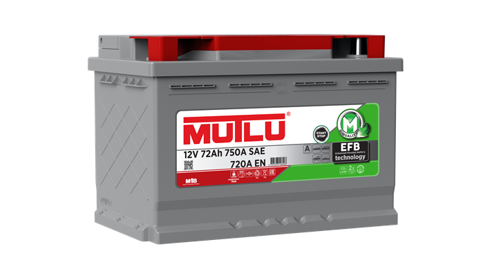 Mutlu 12 Volt 72 Amper EFB Start-Stop Akü - Depozitosuz