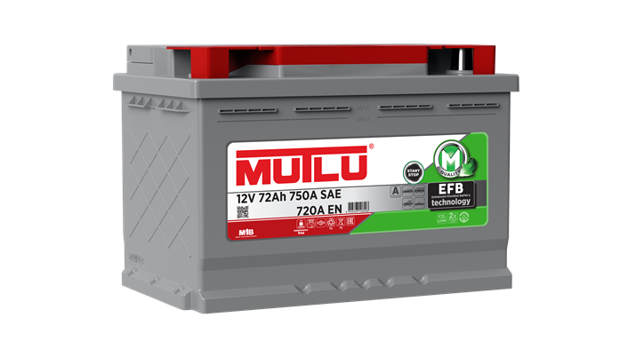 Mutlu 12 Volt 72 Amper EFB Start-Stop Akü - Depozitosuz