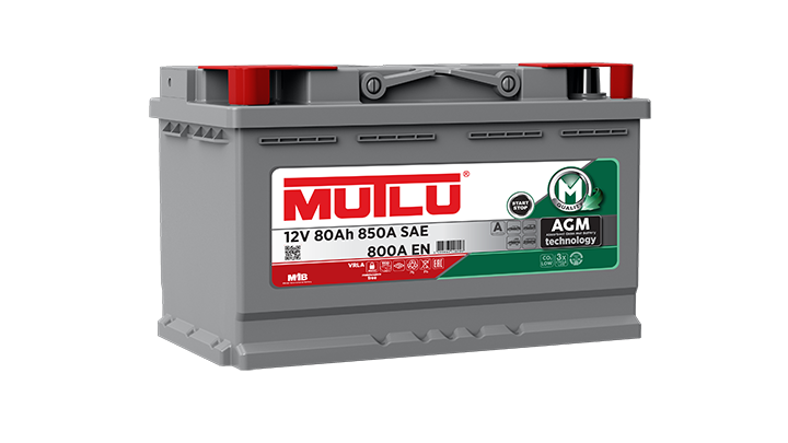 Mutlu 12 Volt 80 Amper AGM Start-Stop Akü - Depozitosuz