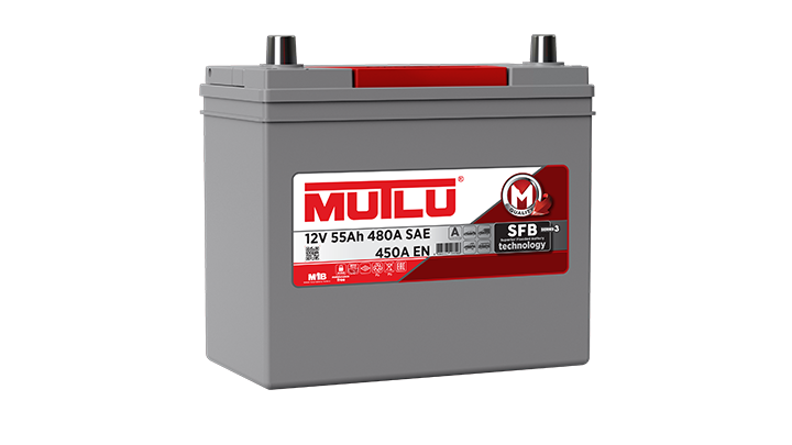 Mutlu 12 Volt 55 Amper SFB Akü Dar Düz- Depozitosuz