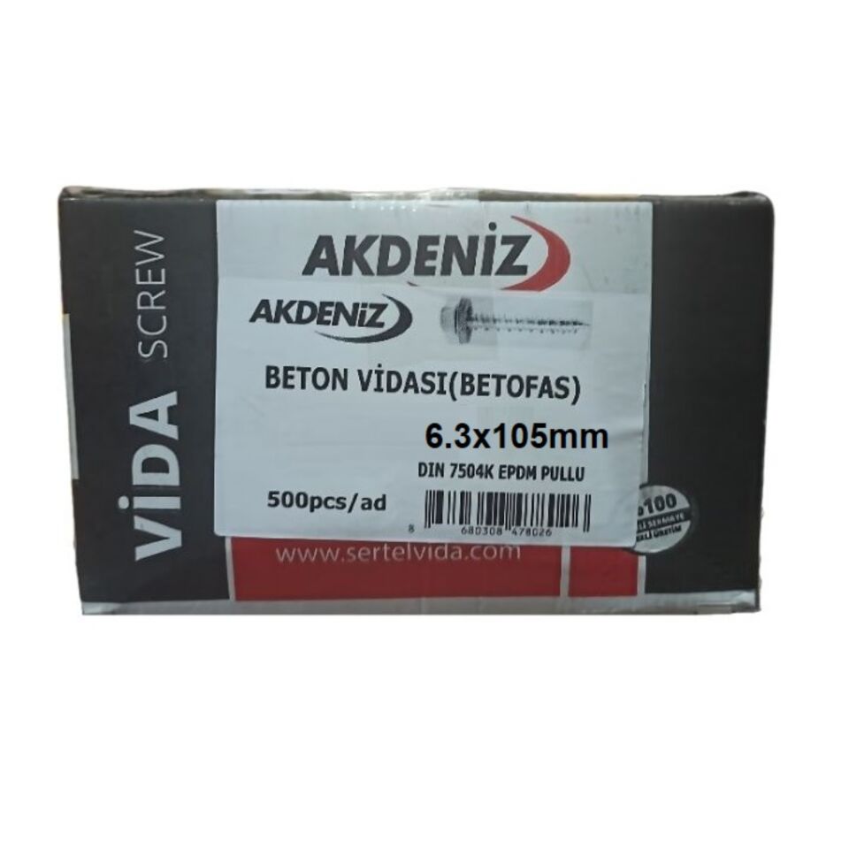 Akdeniz Ahşap Vidası (betofas) 6.3x105 (500 Ad.)