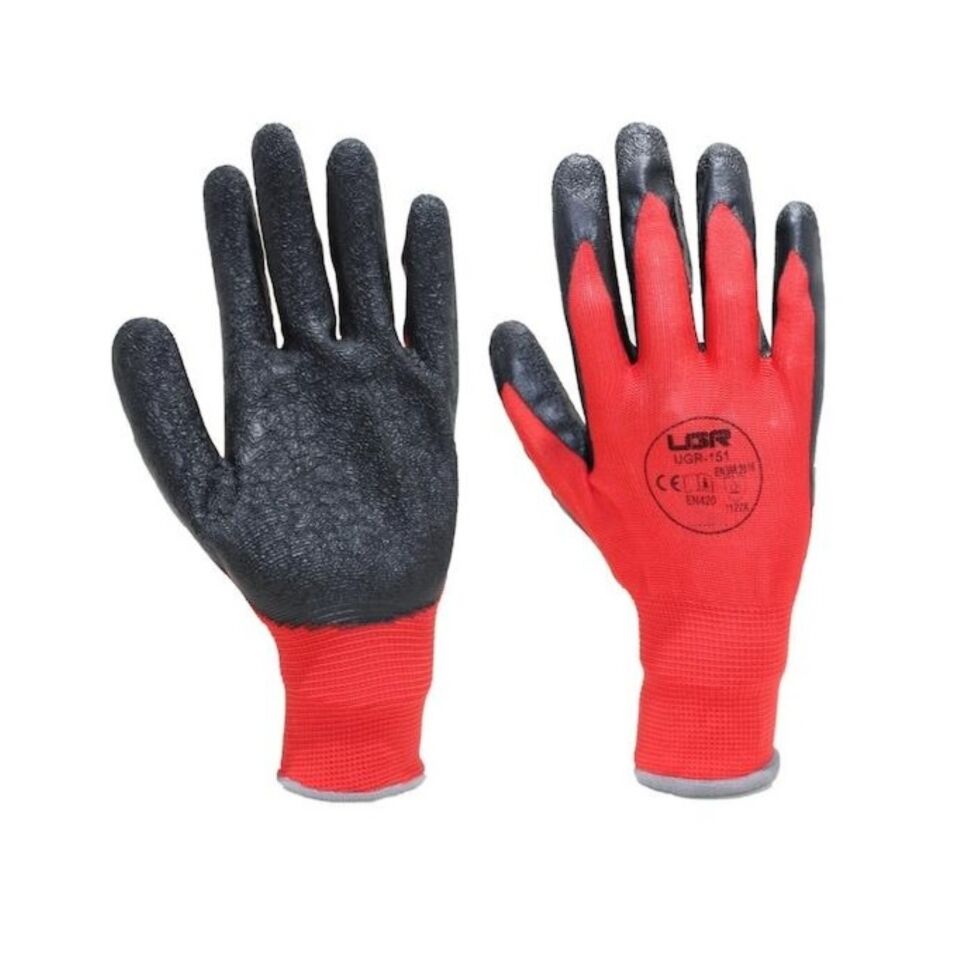 Ugr Kırmızı Siyah Lateks Eldiven No:10