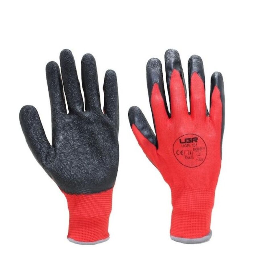 Ugr Kırmızı Siyah Lateks Eldiven No:9