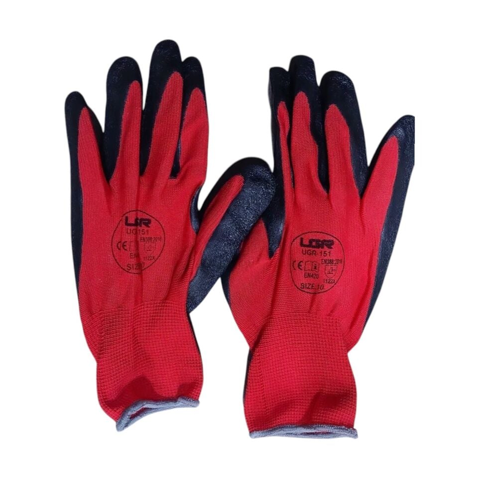 Ugr Kırmızı Siyah Lateks Eldiven No:9