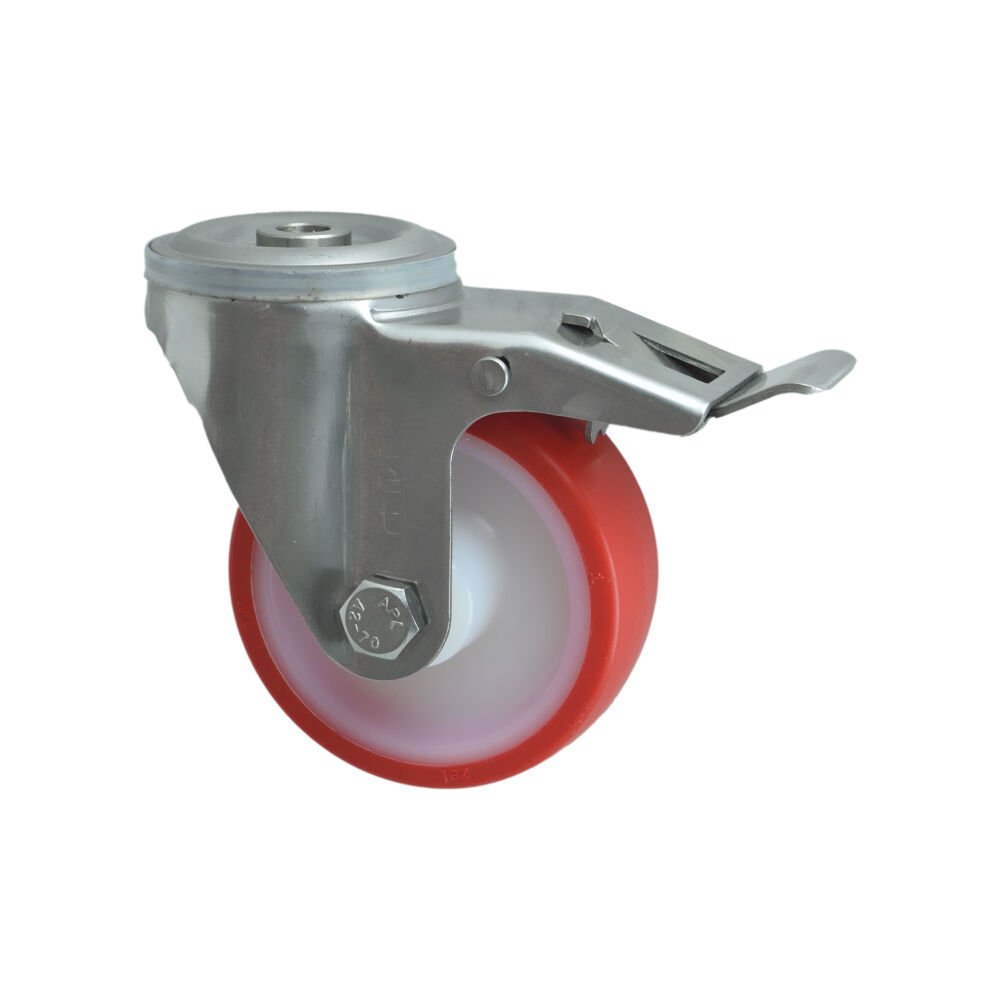 3000 PUB Paslanmaz Çelik (Inox) Teker 125*40 Frenli (İnox)