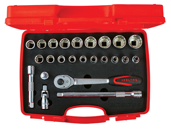 İzeltaş 1/2 Oniki Köşe 24 Lü Lokma Anahtar Takımı U Kolsuz Sae - 1413006024
