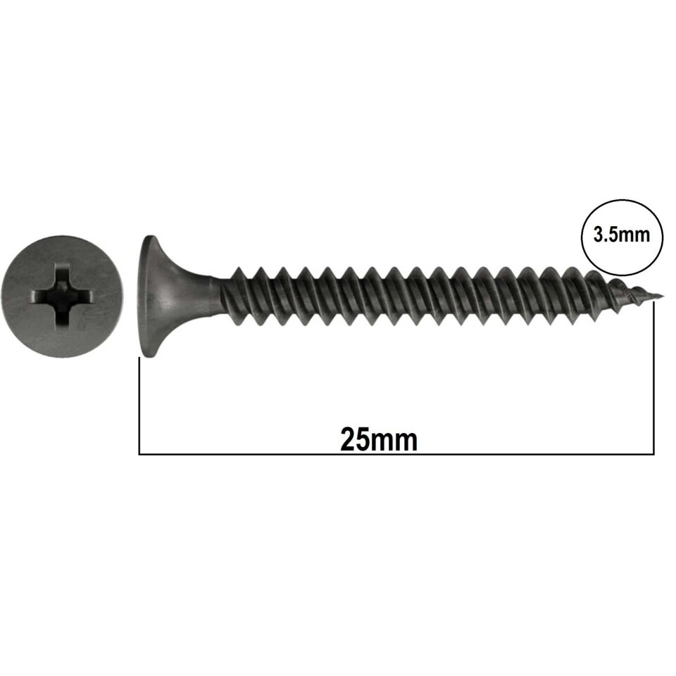 Akdeniz Alçıpan Vidası Sivri 3.5x25 (1000 Ad.)