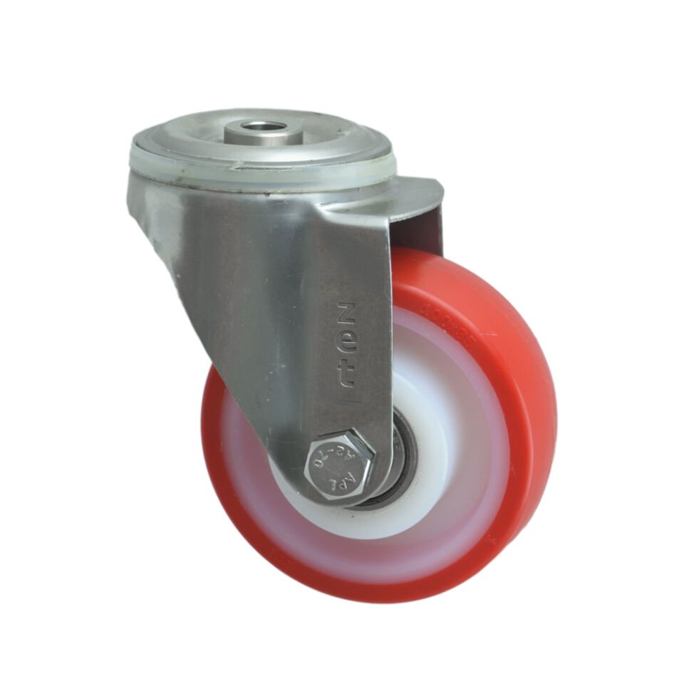 3000 PUR Paslanmaz Çelik (Inox) Teker 125*40 (İnox)