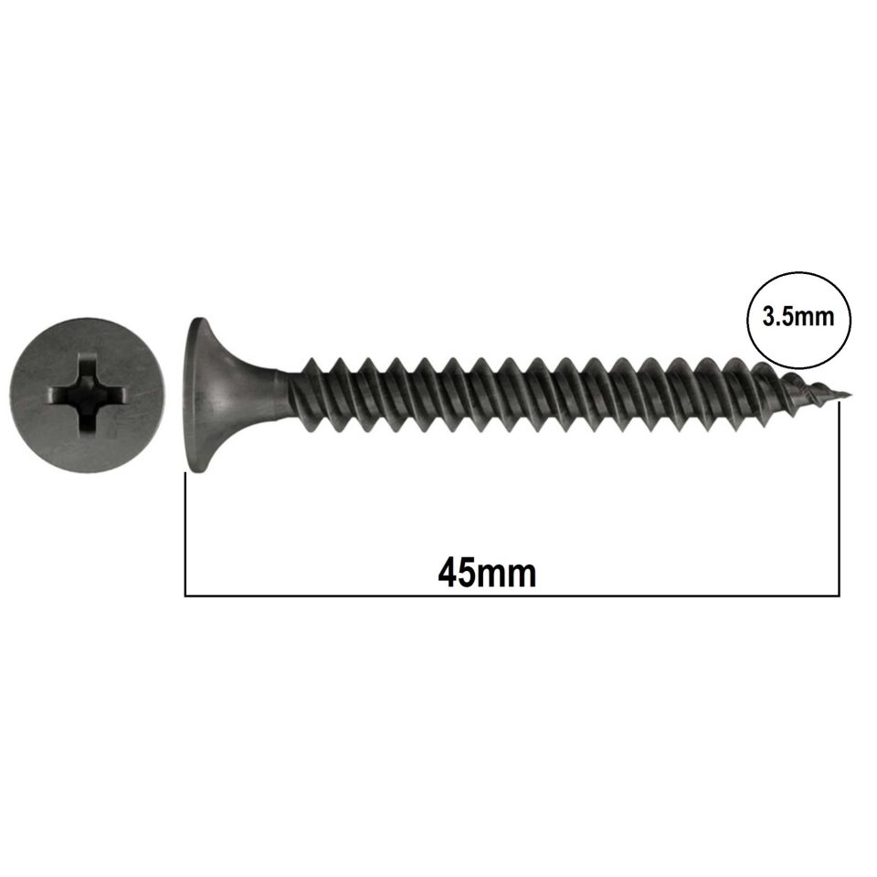 Akdeniz Alçıpan Vidası Sivri 3.5x45 (500 Ad.)