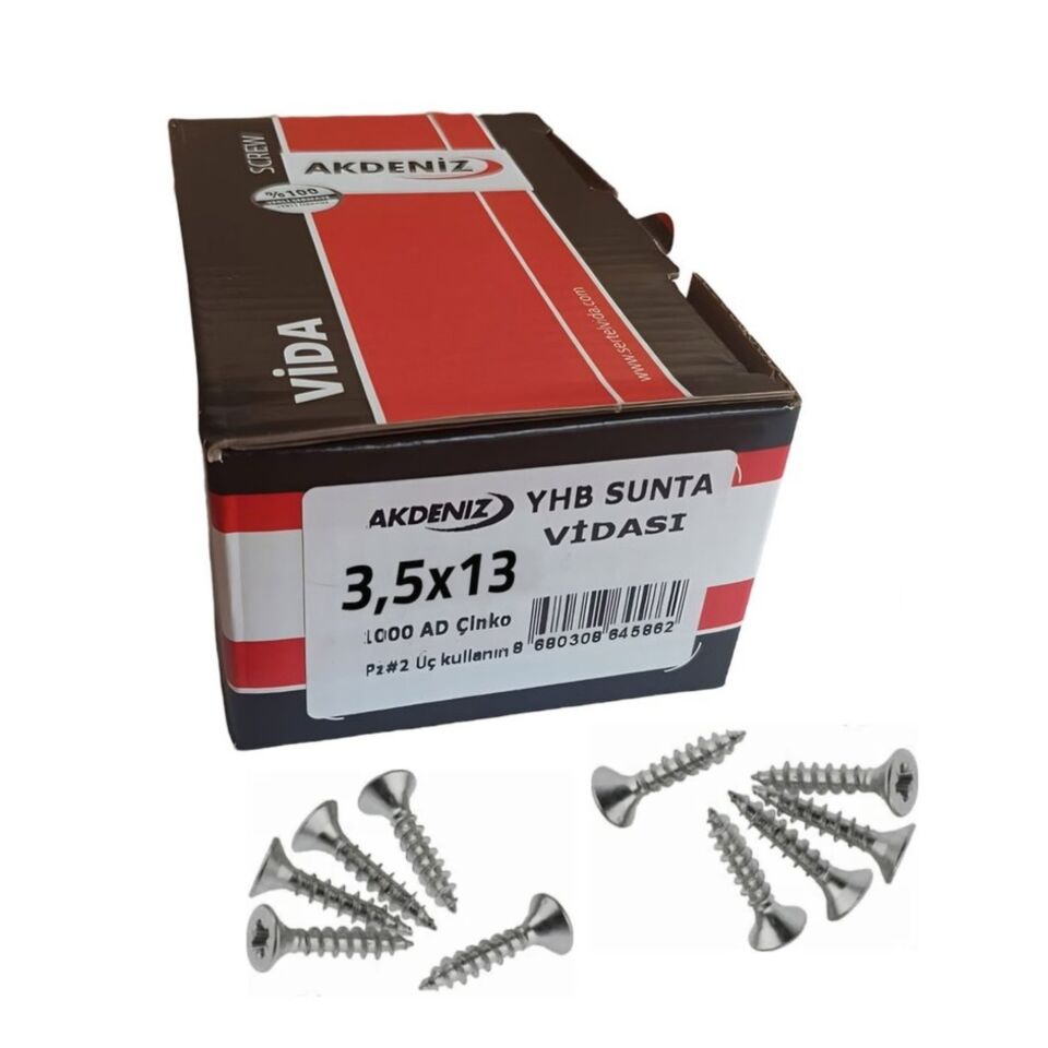 Akdeniz Sunta Vidası 3.5x13 (1000 Ad.)