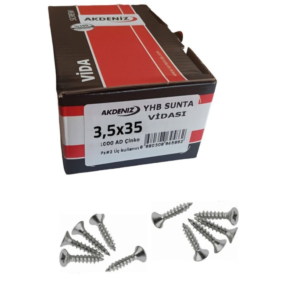 Akdeniz Sunta Vidası 3.5x35 (1000 Ad.)