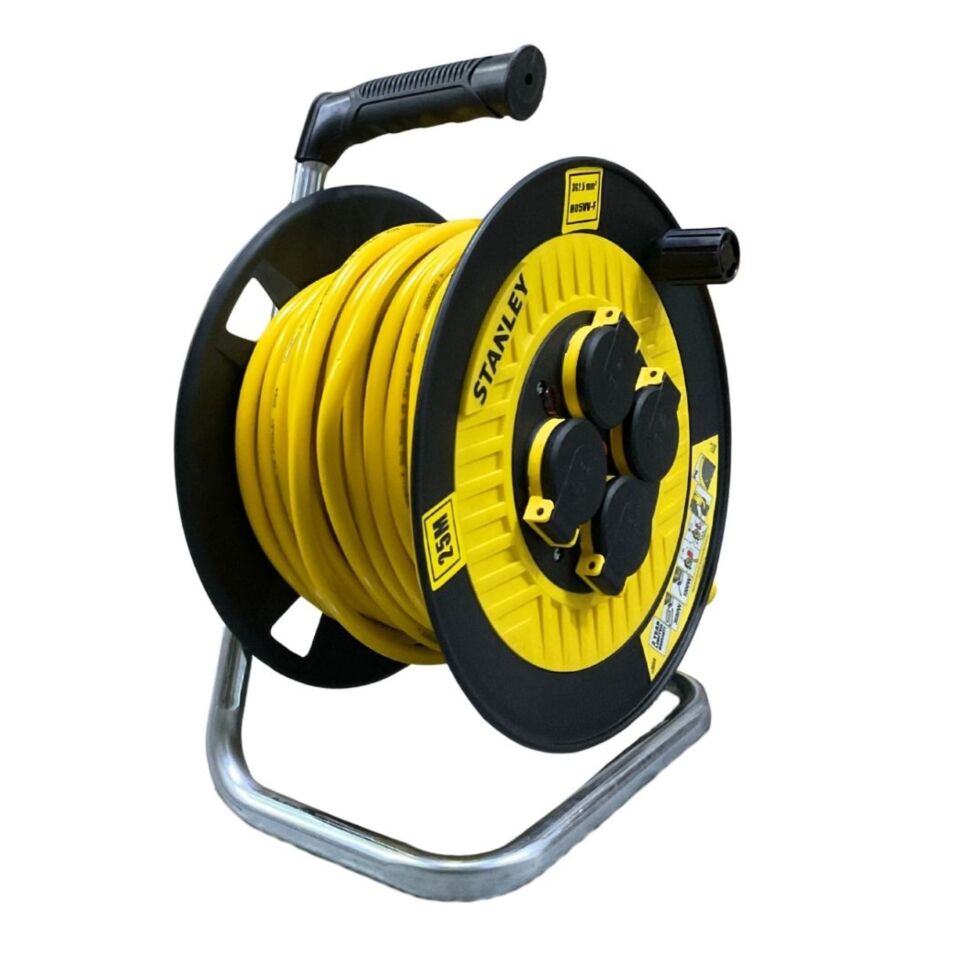 Stanley Makaralı Seyyar Kablo Sarı 3x1.5 25 Mt