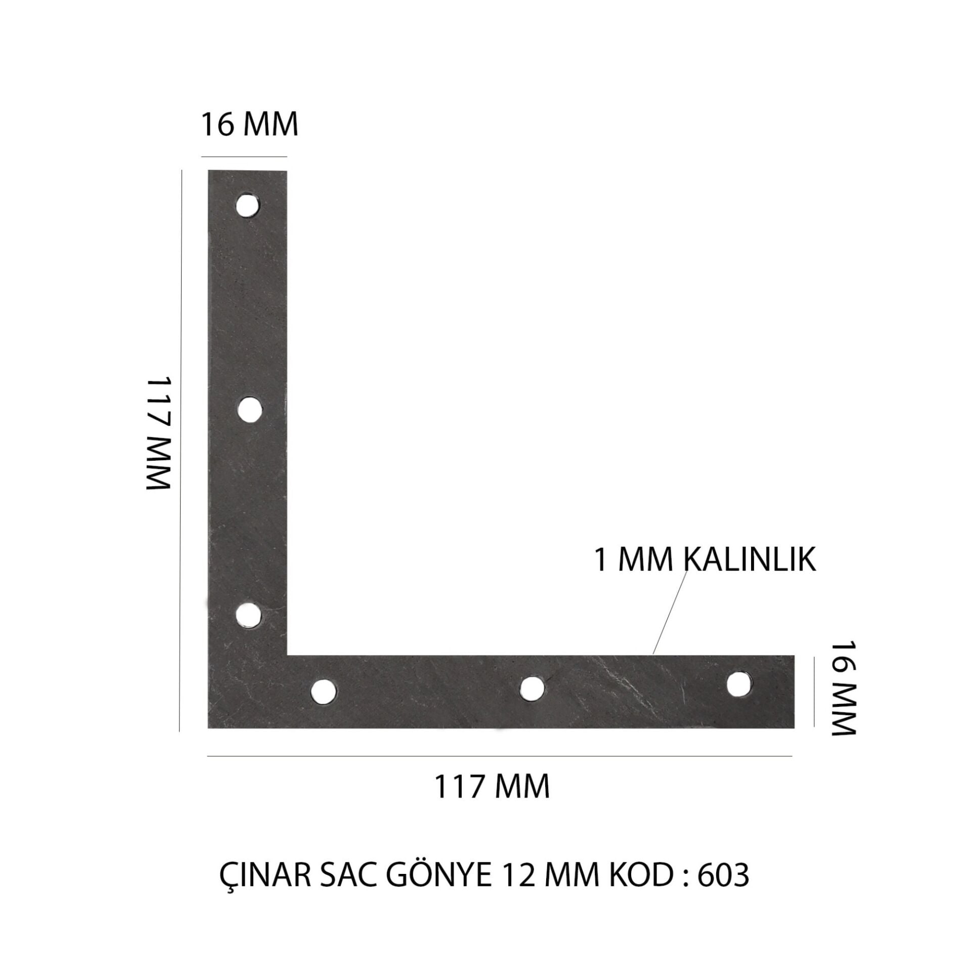 Çınar Sac Gönye 12 Mm Kod:603